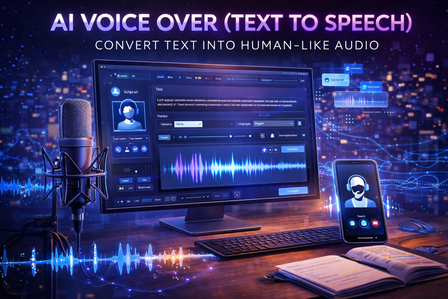 AI Voice Over (Text to Speech): Transform Text into Natural, Human-Like Audio